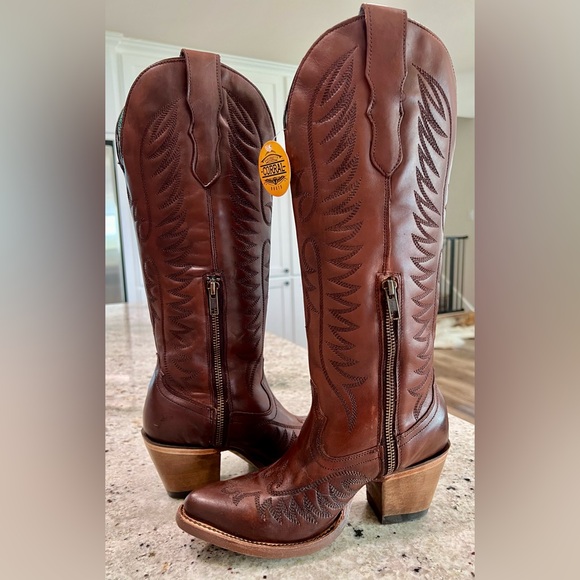 NEW CORRAL WOMEN'S COGNAC EMBROIDERY WESTERN BOOTS - Picture 3 of 13